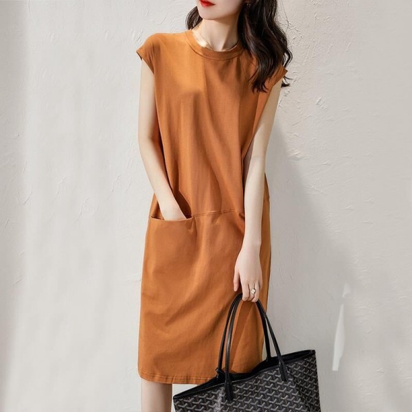 Women Casual Solid Color Short Sleeve Dress